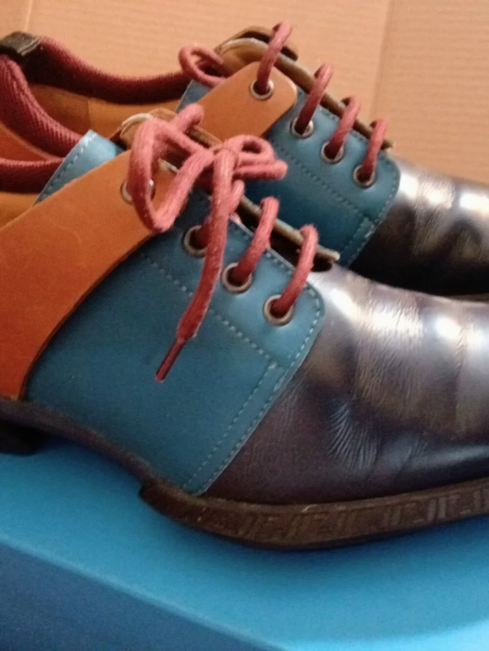 John Fluevog Manifold Witness Mens Size 10 Multi Colorblock